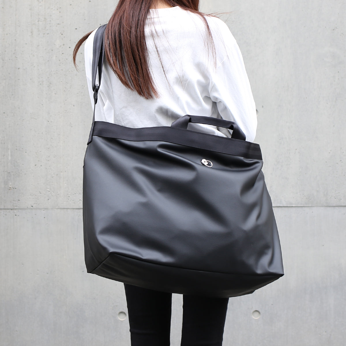 Ethical Leather 2-way Big Boston Bag & Shoulder Bag Original/Made in Japan