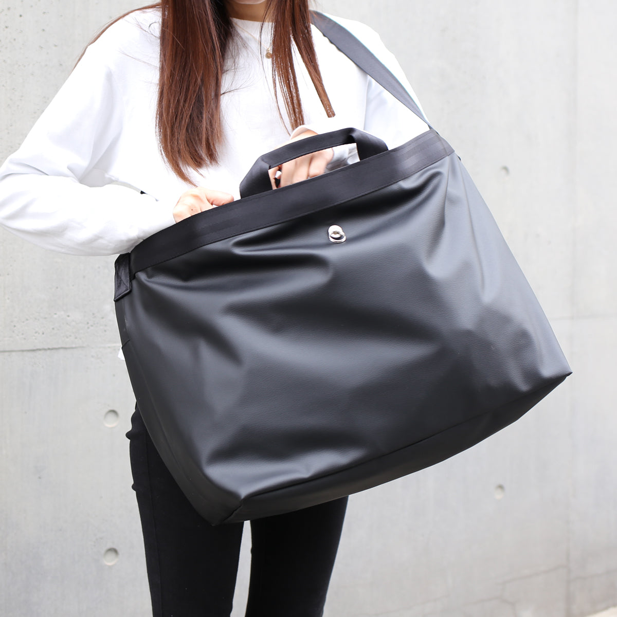 Ethical Leather 2-way Big Boston Bag & Shoulder Bag Original/Made in Japan