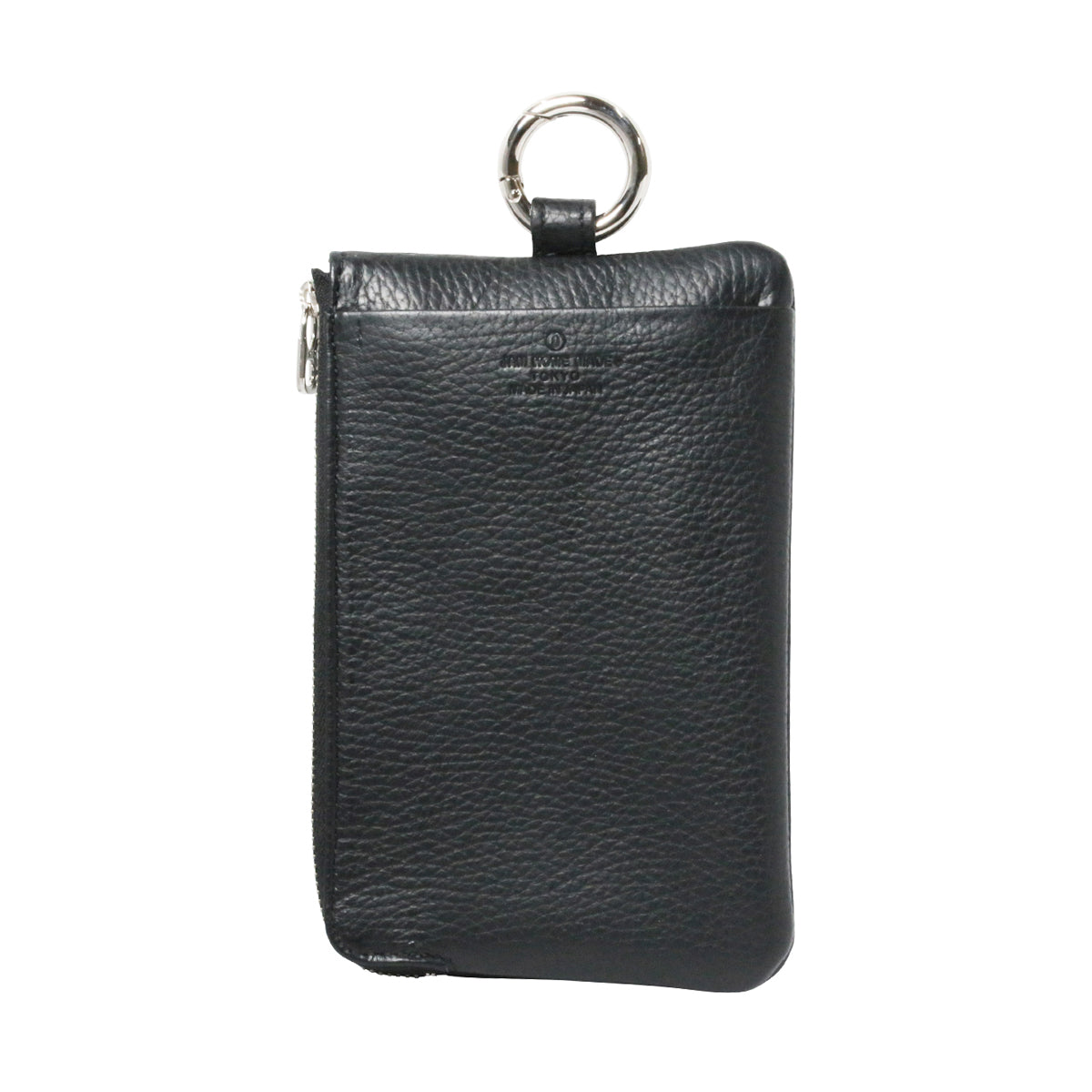 Hands-Free L-Shaped Zip Pouch / Long Wallet Scotchgard Leather with Chain