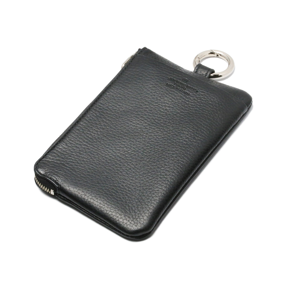 Hands-Free L-Shaped Zip Pouch / Long Wallet Scotchgard Leather with Chain