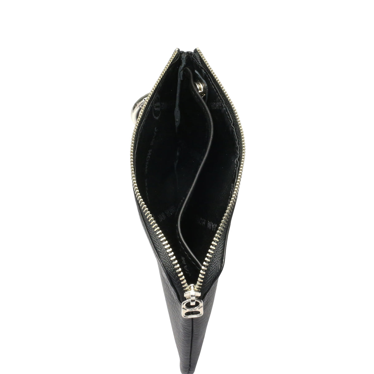 Hands-Free L-Shaped Zip Pouch / Long Wallet Scotchgard Leather with Chain