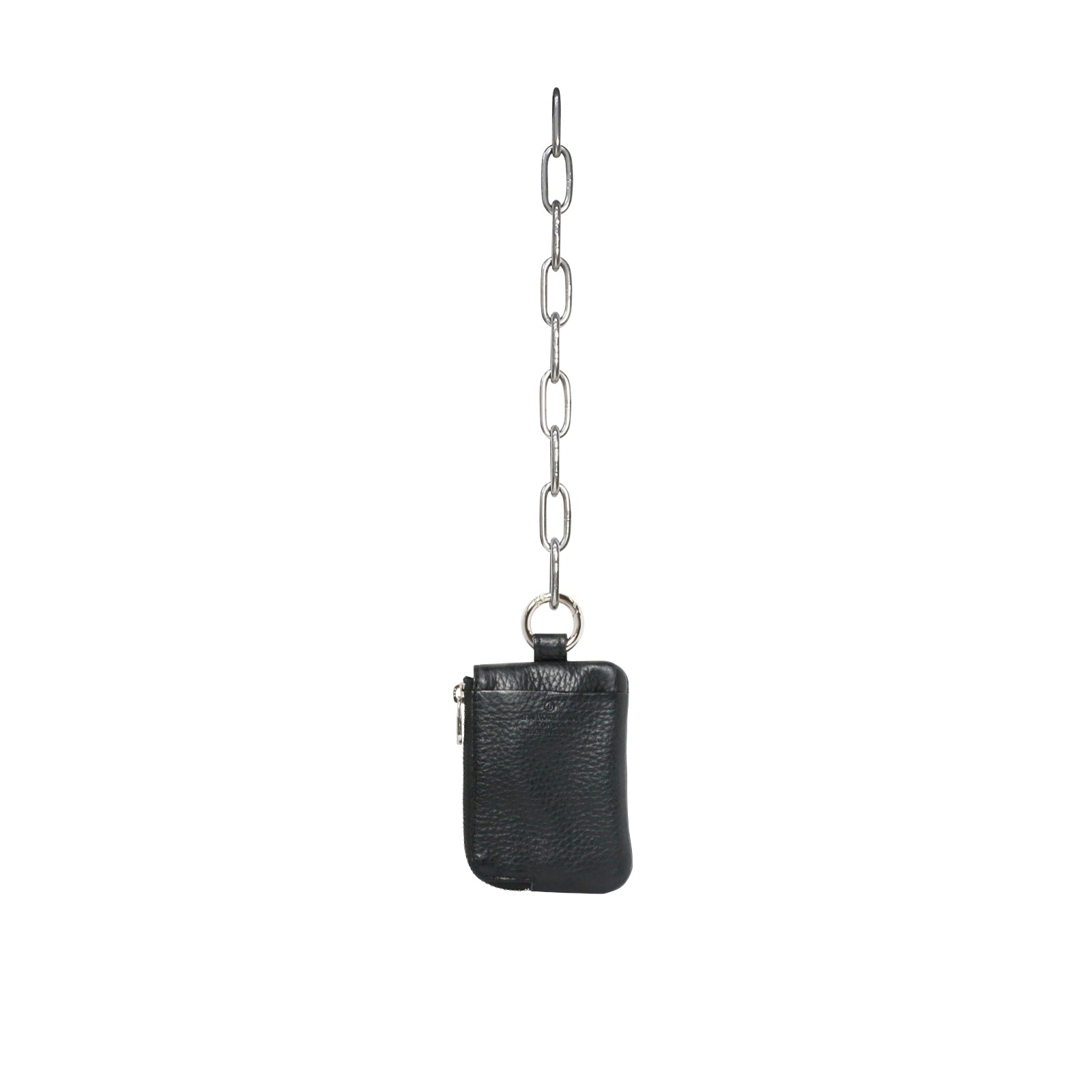 Hands-free L-shaped Zip Pouch/Fragment Case Scotchgard Leather with Chain