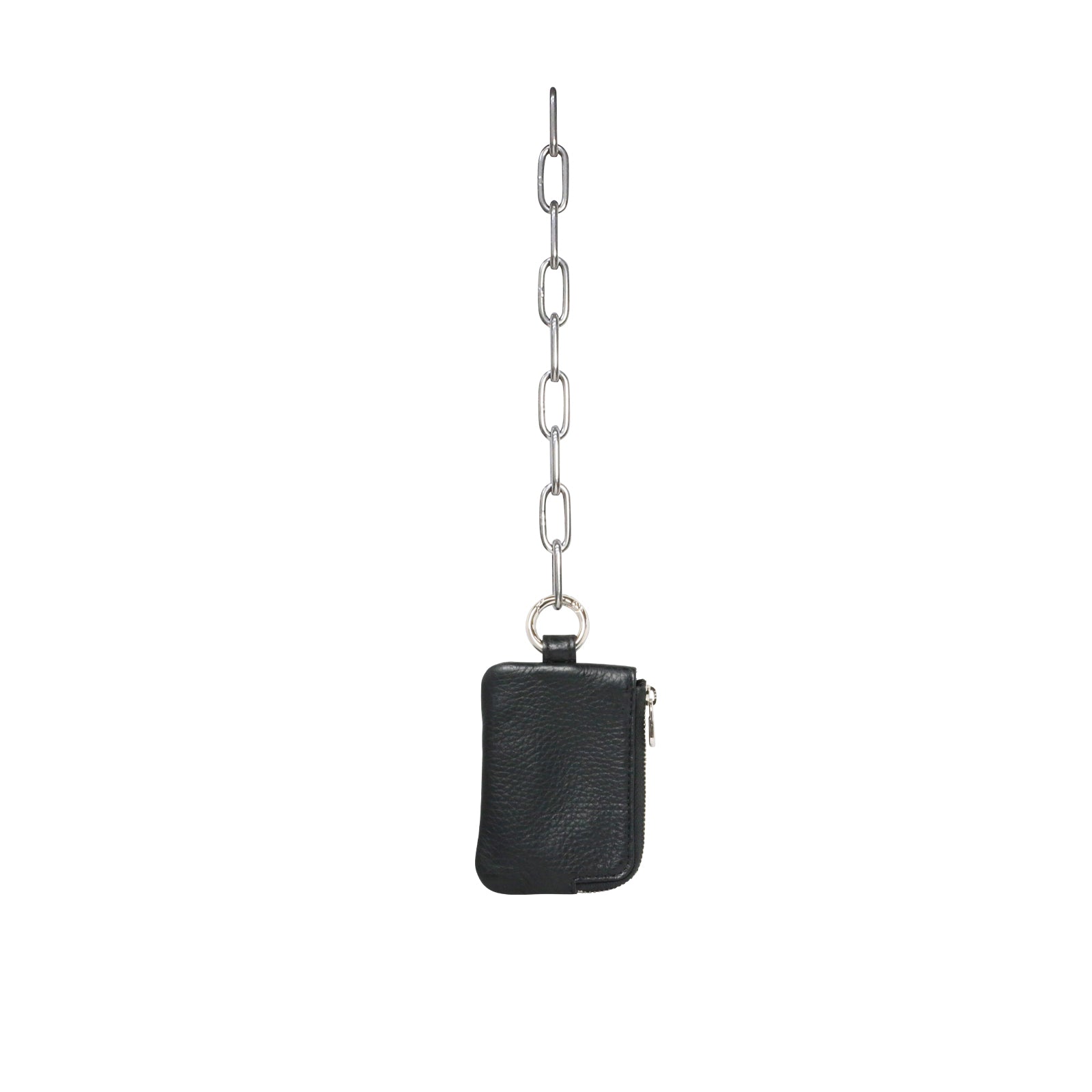 Hands-free L-shaped Zip Pouch/Fragment Case Scotchgard Leather with Chain