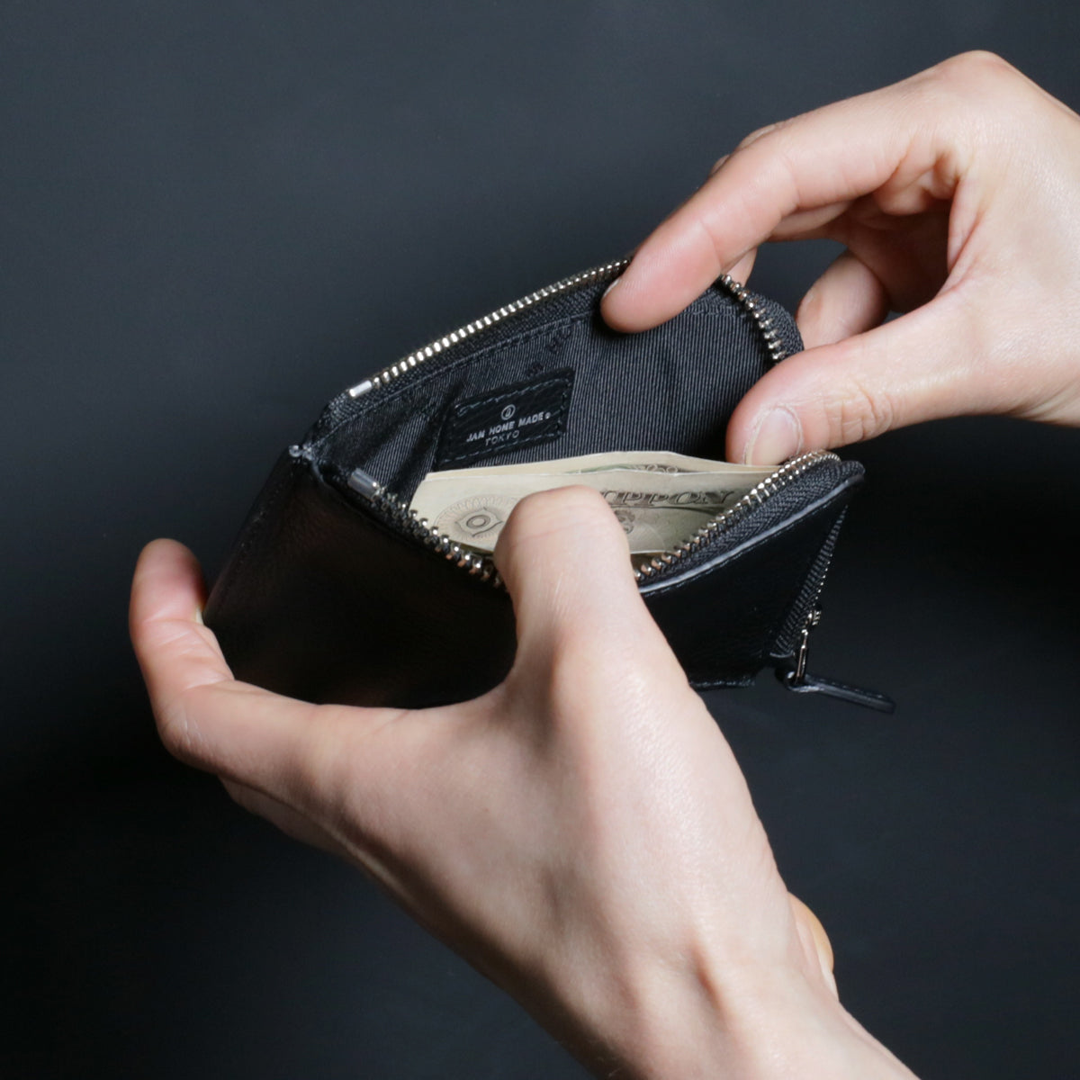 4NK Trick Mini Zip Multi Wallet Cashless Wallet / L-Shaped Zipper / Bifold / Eyelet