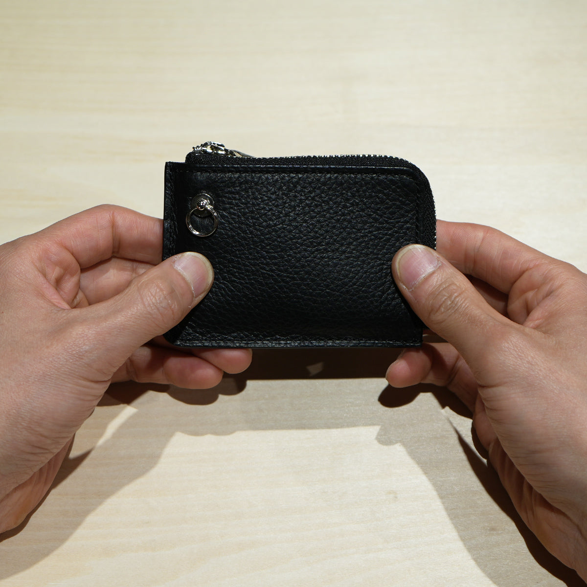 4NK Trick Mini Zip Coin Wallet Cashless Wallet / L-Shaped Coin & Key Case / Eyelet