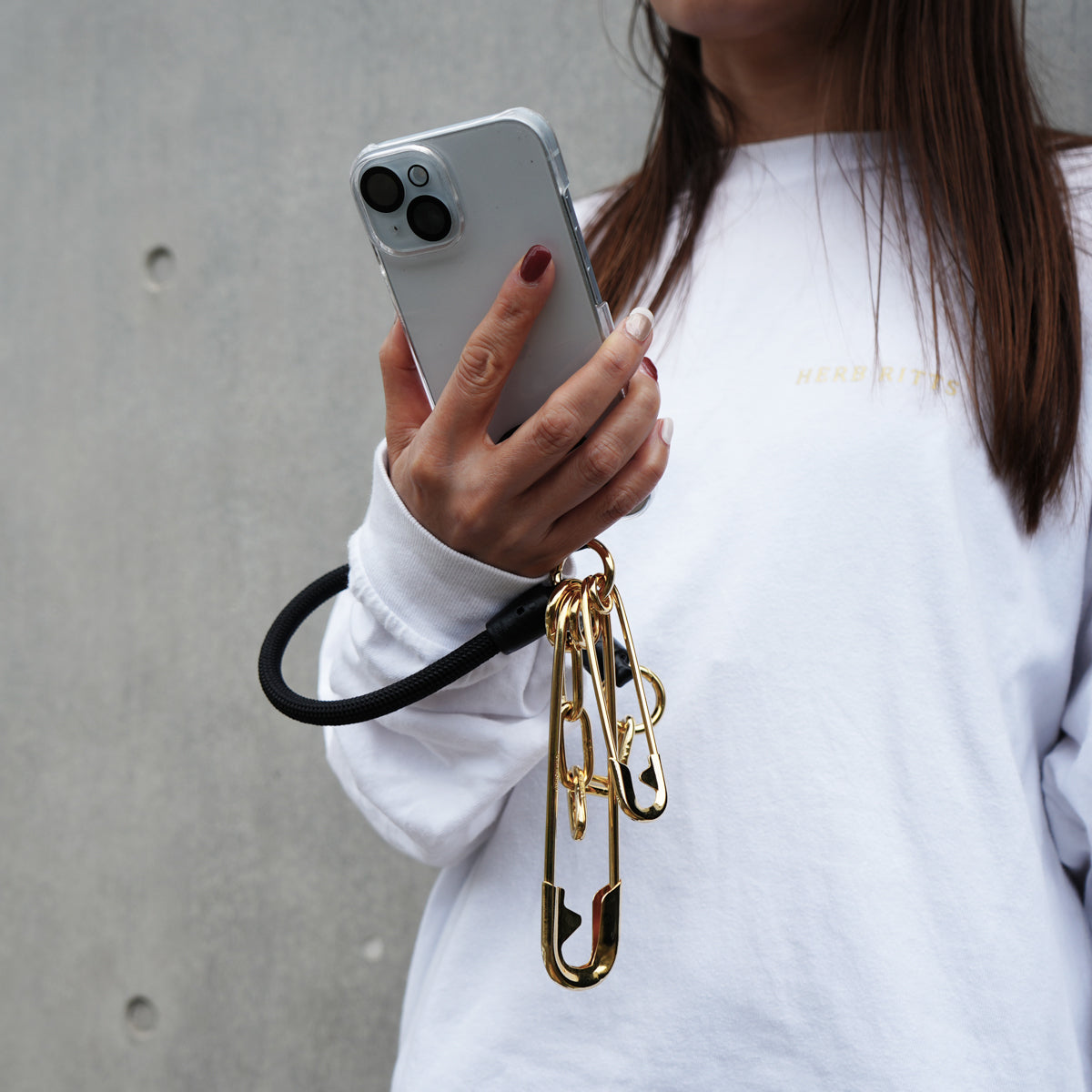 YOSEMITE - Yosemite Strap 4NK Multi Cord Chain Smartphone Shoulder & Wallet Chain Short - Gold