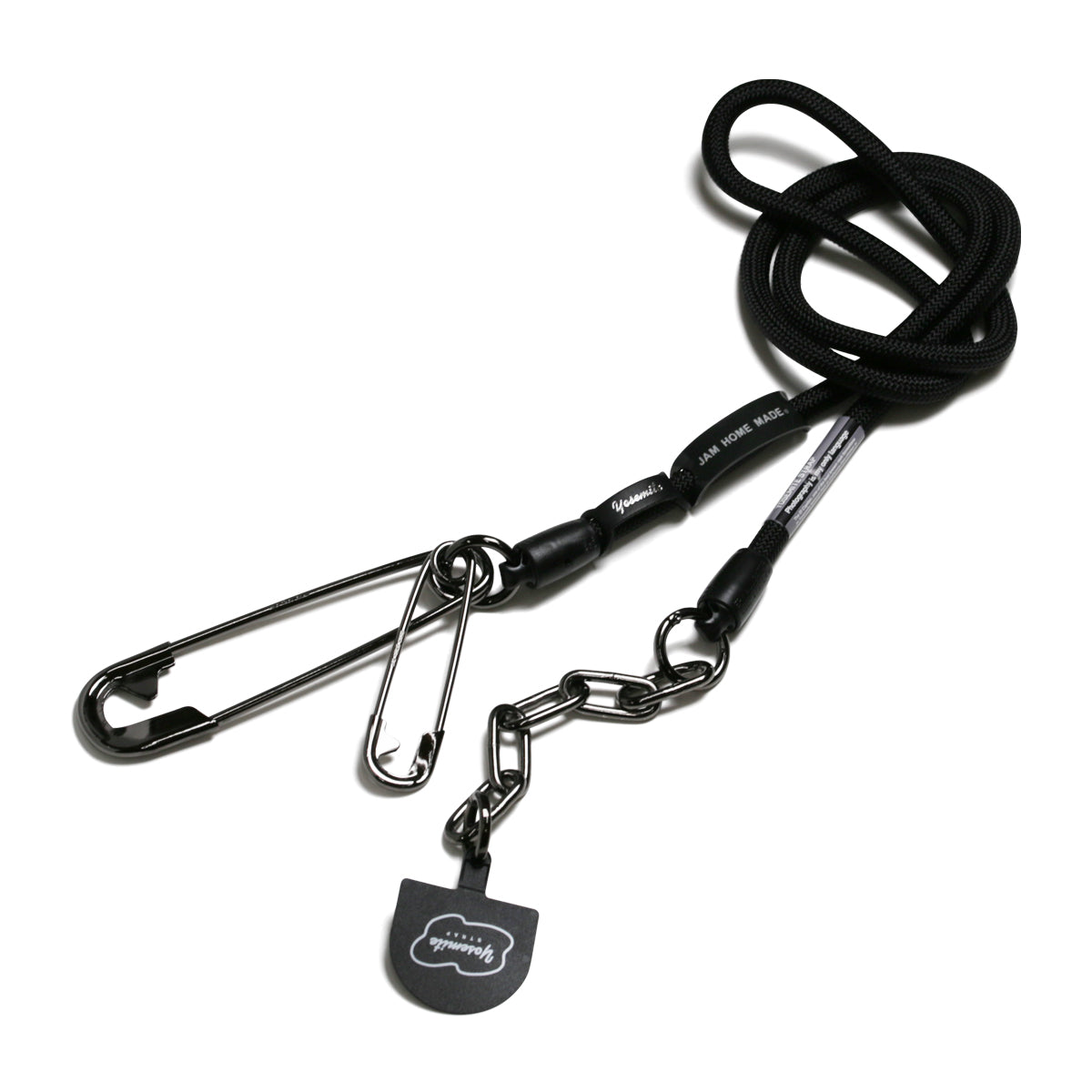 YOSEMITE - Yosemite Strap 4NK Multi Cord Chain Smartphone Shoulder & Wallet Chain Long - Black