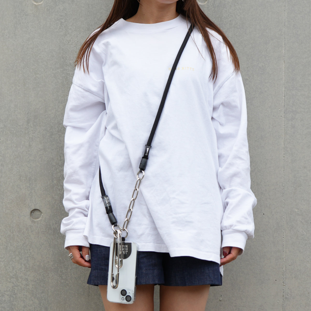 YOSEMITE - Yosemite Strap 4NK Multi Cord Chain Smartphone Shoulder & Wallet Chain Long - Silver