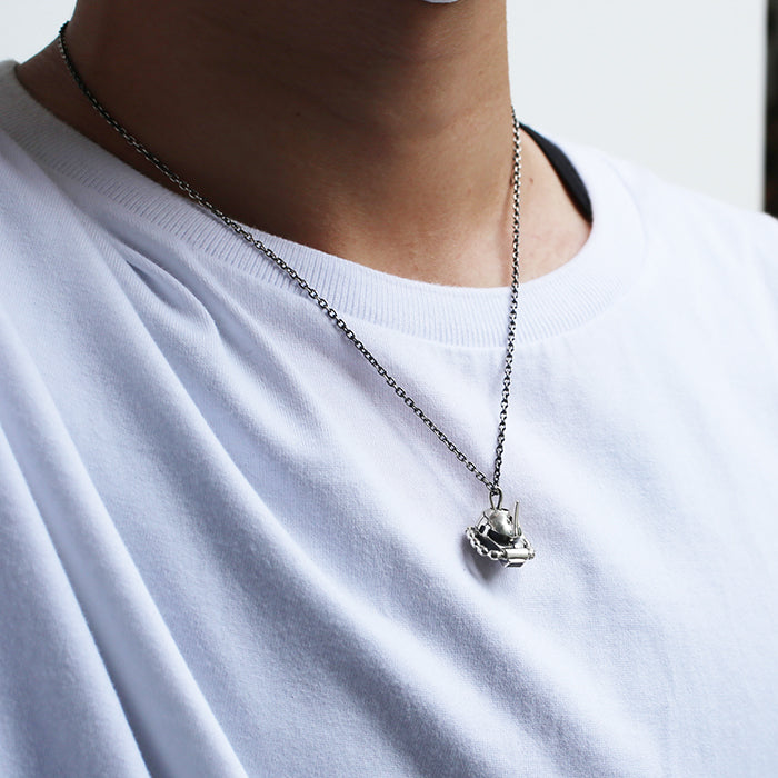 Mobile Suit Gundam Char's Zaku Face Necklace -SILVER-