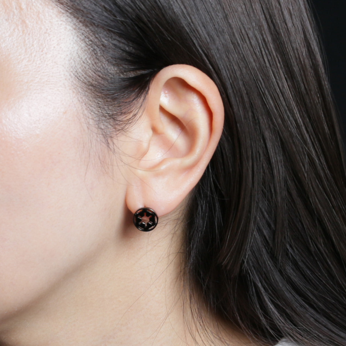 星球大战™帝国标志耳环 - 黑色/单只