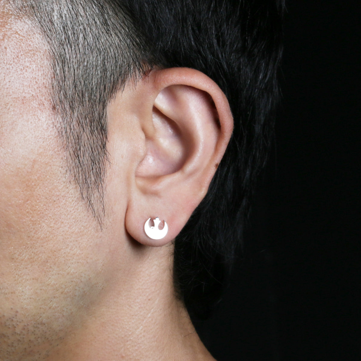 星球大战™ 反叛军标志耳环 - 银色/单只