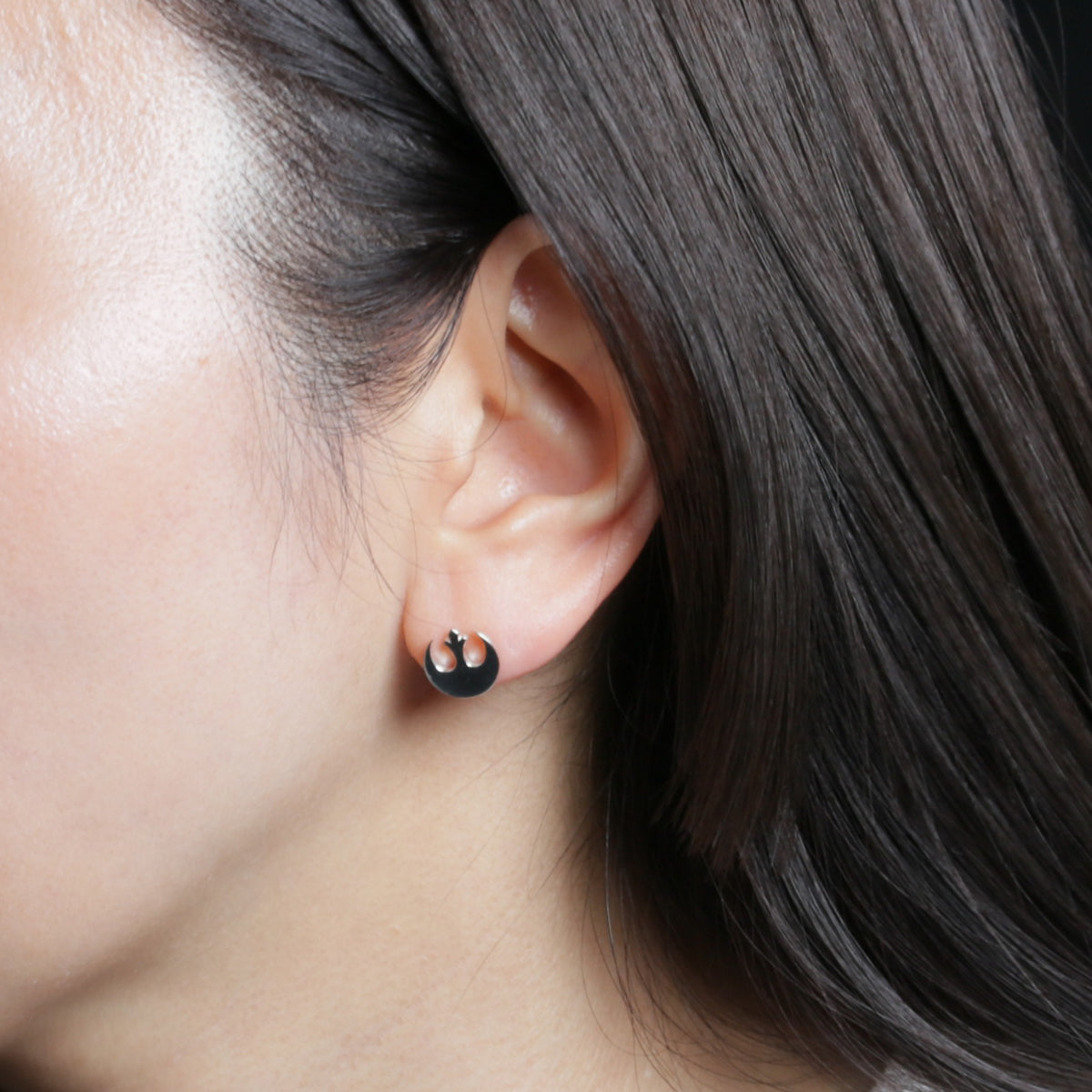 星球大战™ 反叛军标志耳环 - 银色/单只