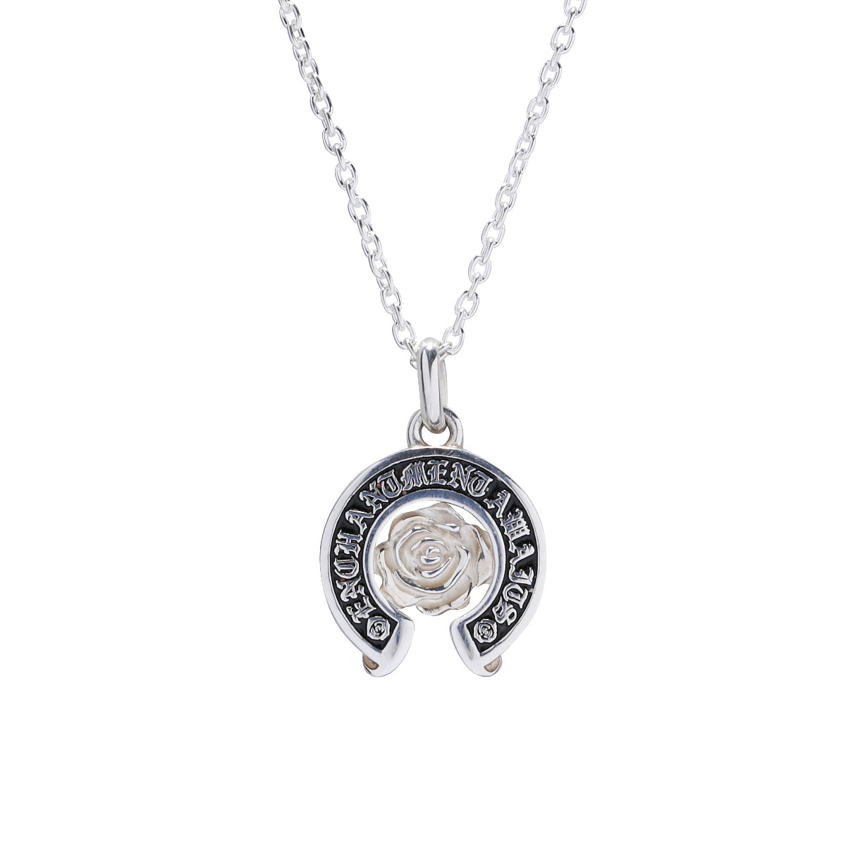 Beauty and the Beast Rose Necklace Prince Silver
