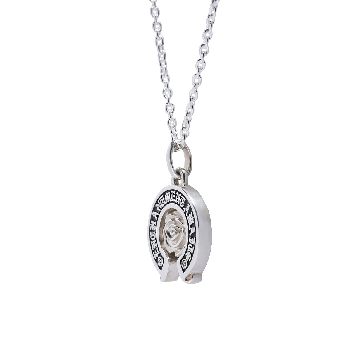 Beauty and the Beast Rose Necklace Prince Silver