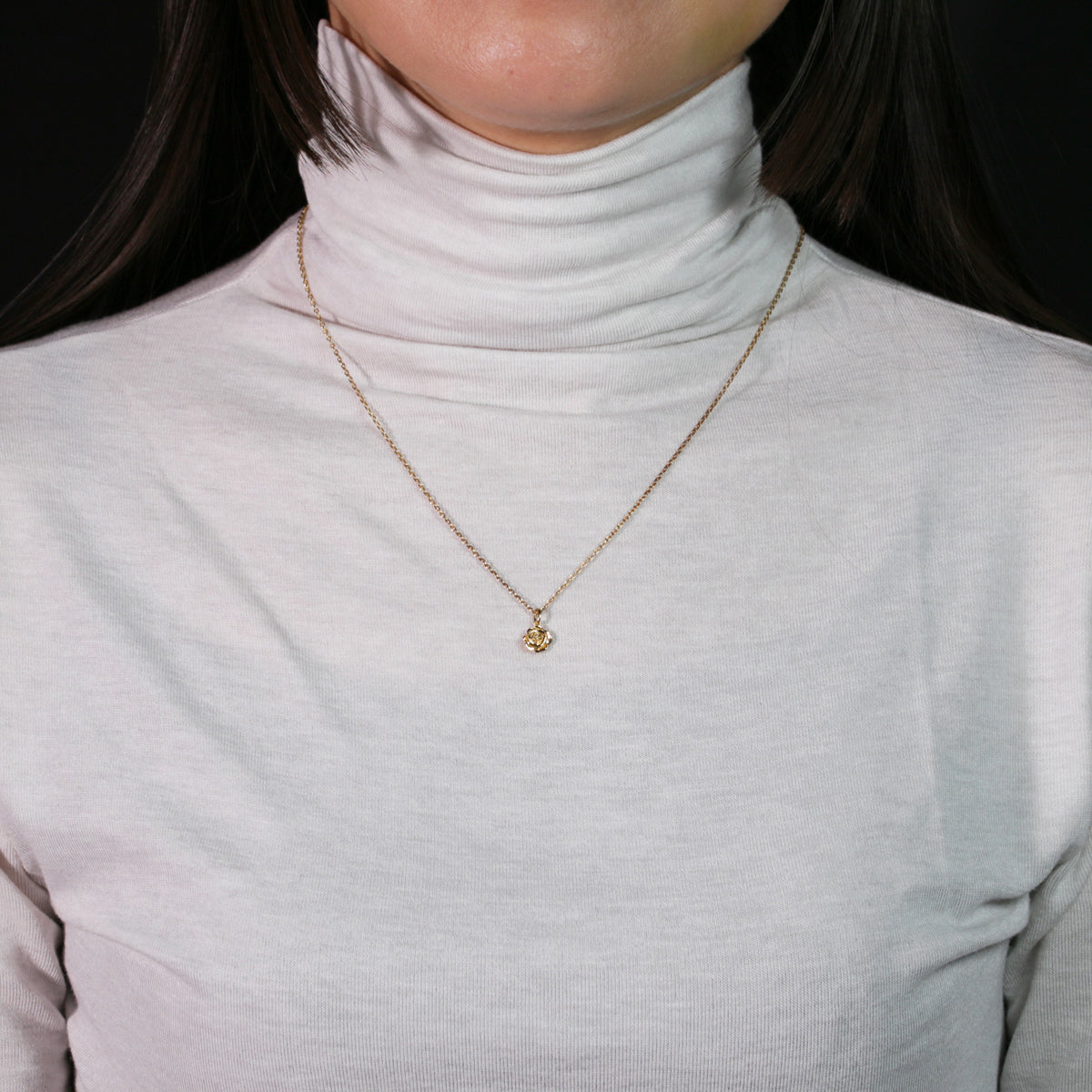 Beauty and the Beast Rose Necklace Princess Gold