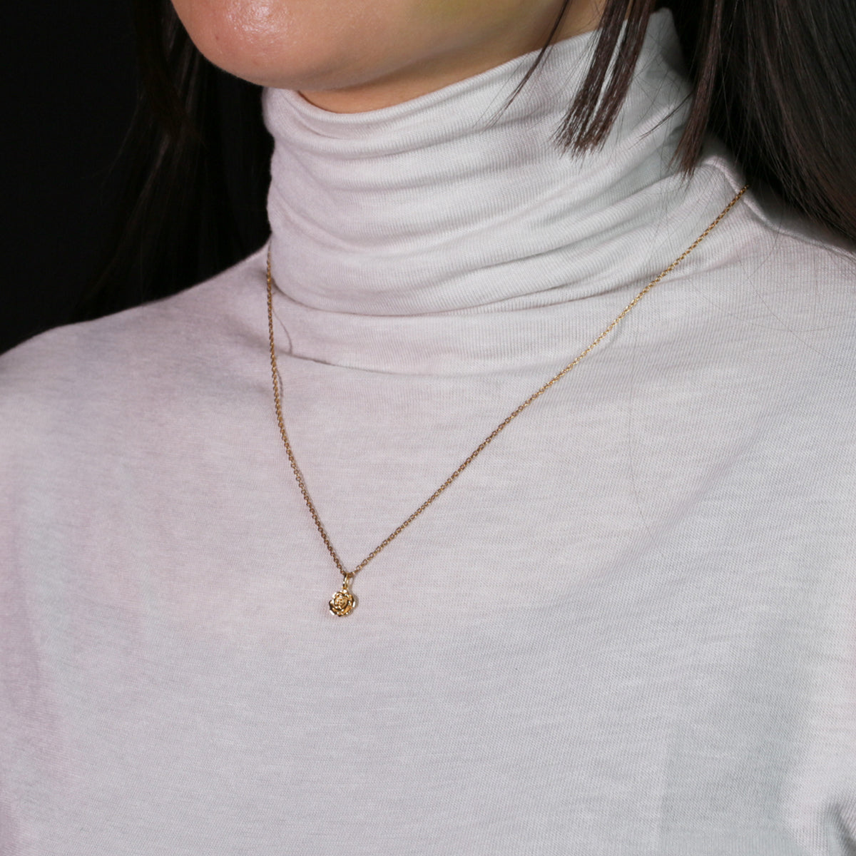 Beauty and the Beast Rose Necklace Princess Gold