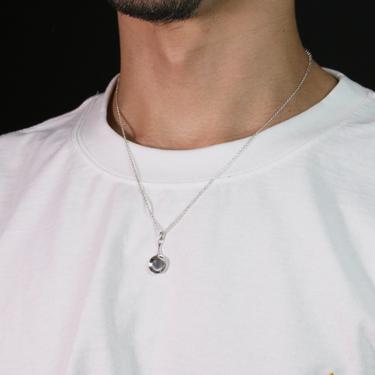 長髮公主平底鍋項鍊 銀色