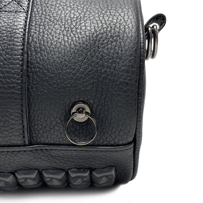ENDURE Leather JAM Studded 2-Way Drum Bag Shoulder Bag S - Black