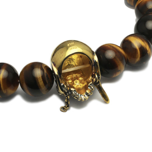 Pirates of the Caribbean: Dead Men Tell No Tales Skull Bracelet in Tiger Eye - Gold