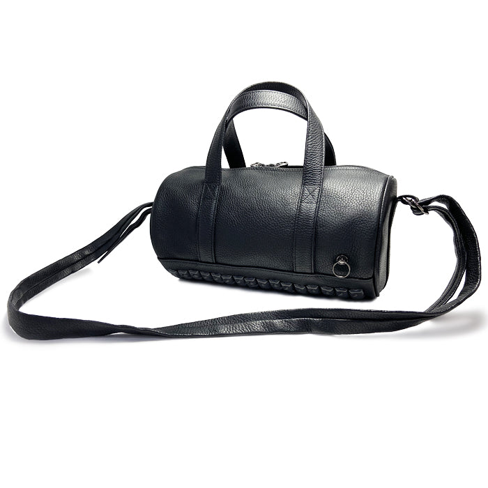 ENDURE Leather JAM Studded 2-Way Drum Bag Shoulder Bag S - Black