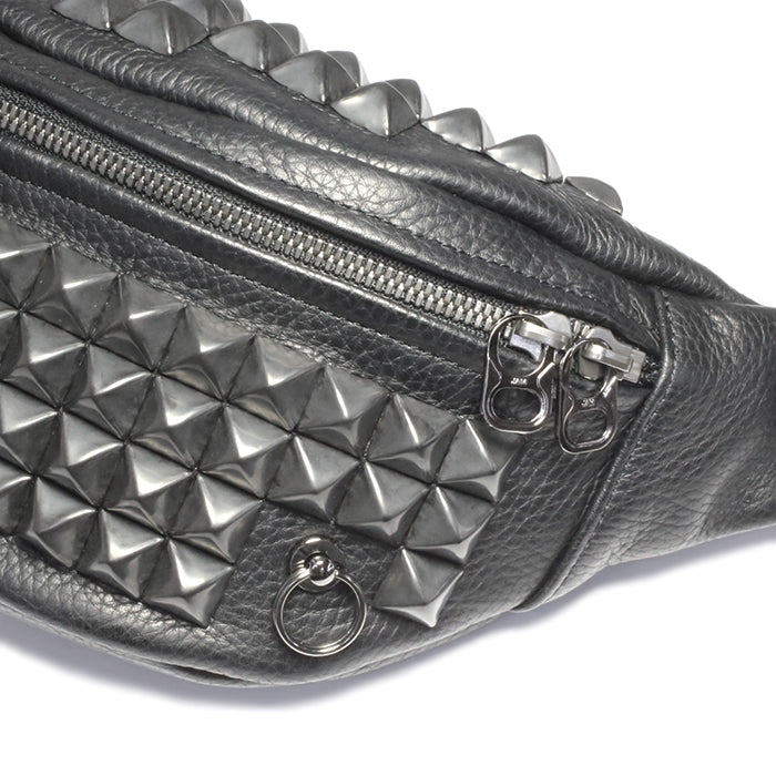 ENDURE Leather JAM Studded Body Bag Shoulder Bag S - Black