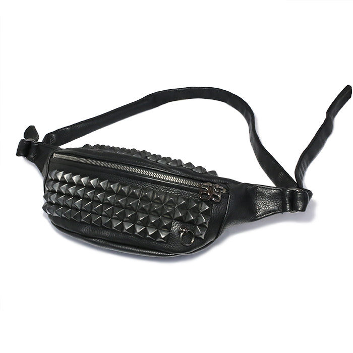 ENDURE Leather JAM Studded Body Bag Shoulder Bag S - Black