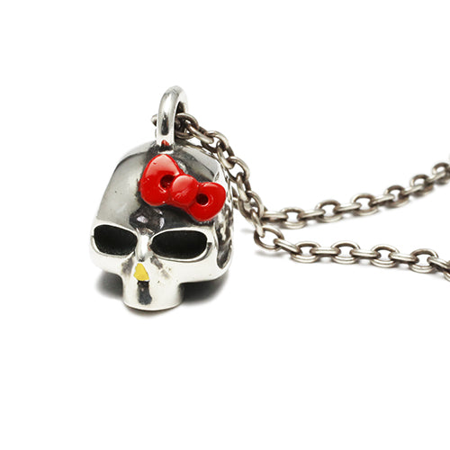 Hello Kitty Skull Face Necklace - Silver