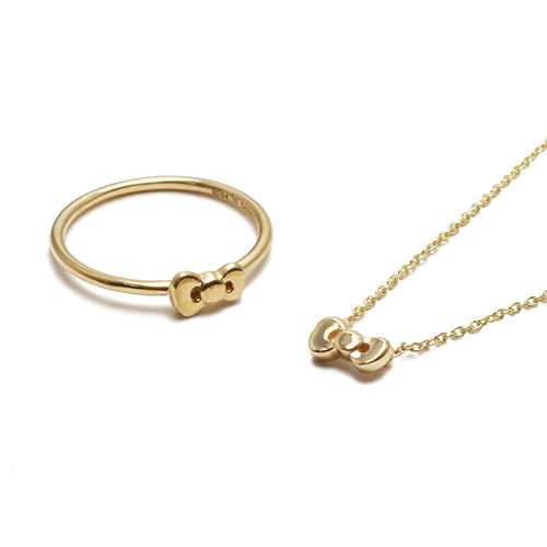 Hello Kitty Ribbon Necklace - 10K Yellow Gold