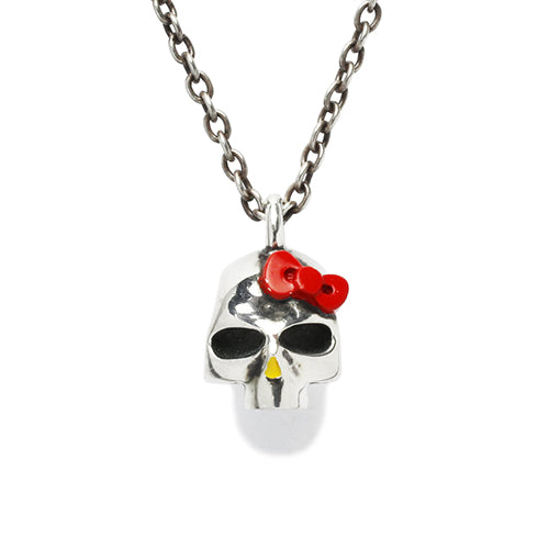 Hello Kitty Skull Face Necklace - Silver