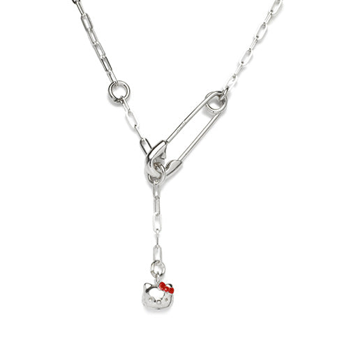 Hello Kitty Safety Pin Necklace - Silver