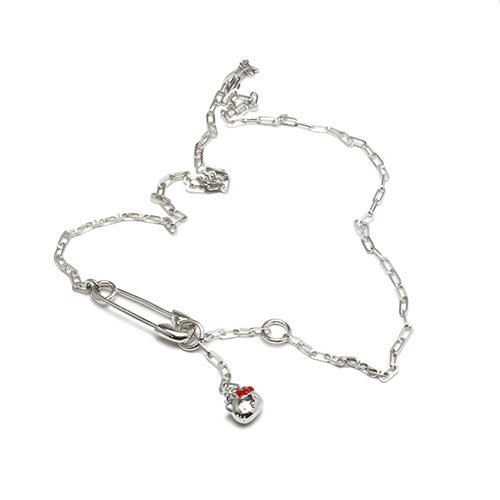 Hello Kitty Safety Pin Necklace - Silver
