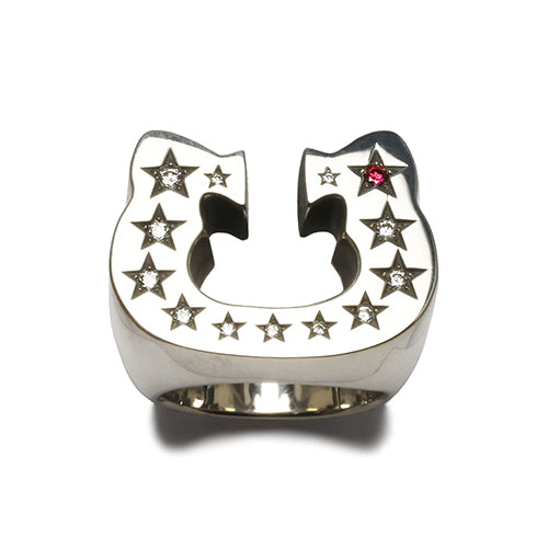 Hello Kitty Horseshoe Ring - Pavé