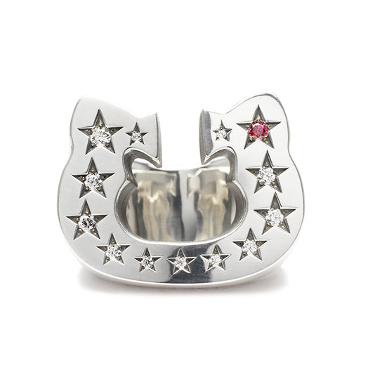 Hello Kitty Horseshoe Ring - Pavé