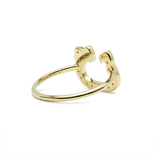 Hello Kitty Horseshoe Ring - 10K Yellow Gold