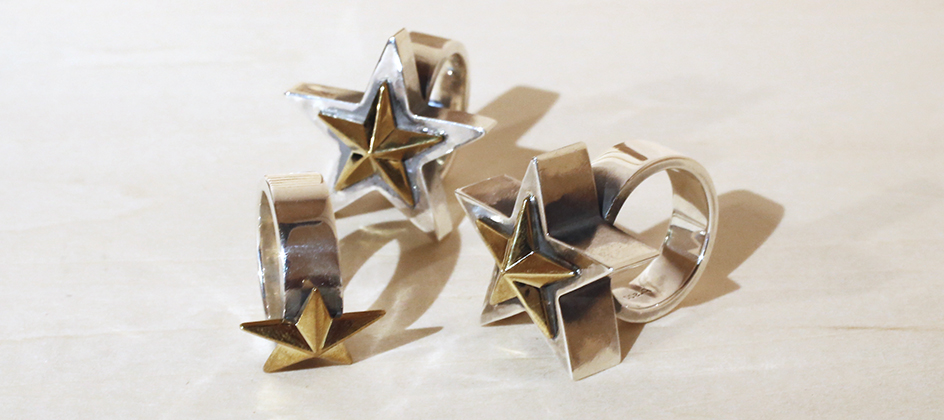 STAR & SAFETY PIN RINGの写真