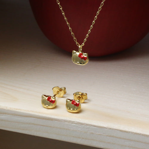 Hello Kitty Face Piercings - Gold