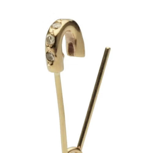 别针钻石耳环 - 10K黄金 / 单只