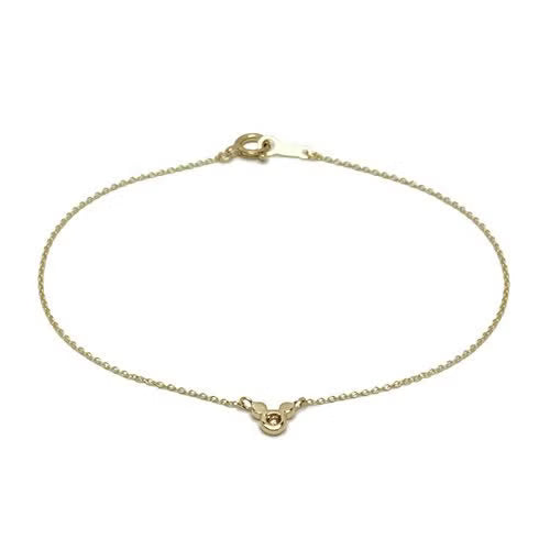Mickey Mouse Brown Diamond Chain Bracelet - 10K Yellow Gold