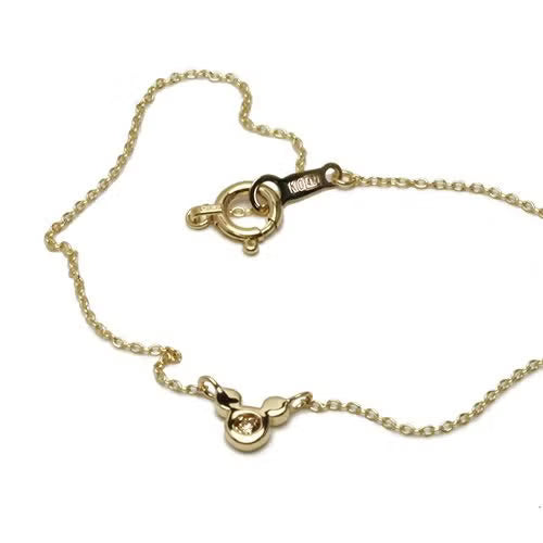 Mickey Mouse Brown Diamond Chain Bracelet - 10K Yellow Gold