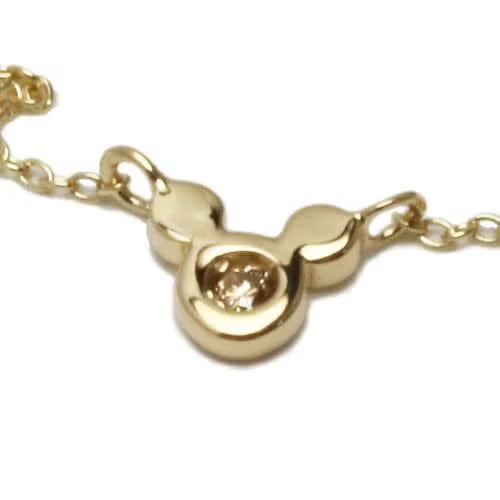 Mickey Mouse Brown Diamond Chain Bracelet - 10K Yellow Gold