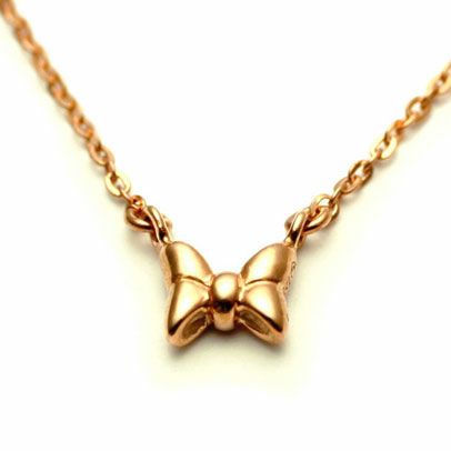 Minnie Ribbon Necklace - 10K Yellow Gold
