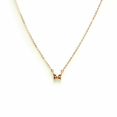 Minnie Ribbon Necklace - 10K Yellow Gold