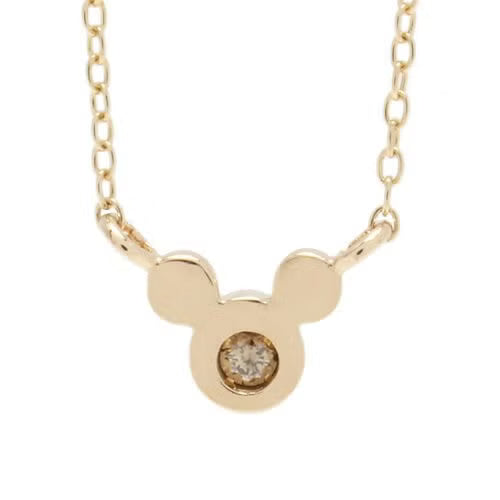 Mickey Mouse Brown Diamond Necklace - 10K Yellow Gold