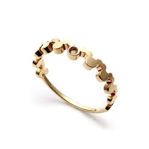 Mickey Mouse Brown Diamond Ring - 10K Yellow Gold