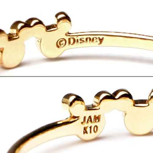 米奇棕色鑽石戒指 - 10K黃金