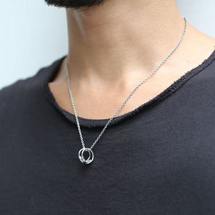 Safety Pin Necklace / Matching Necklace - Silver