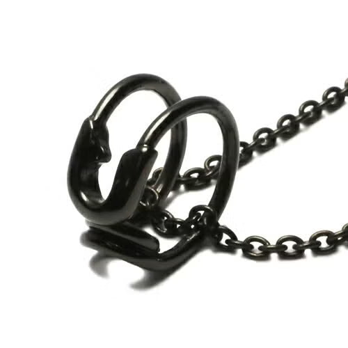 Safety Pin Necklace / Matching Necklace - Black
