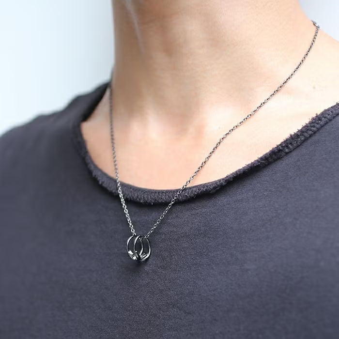 Safety Pin Necklace / Matching Necklace - Black