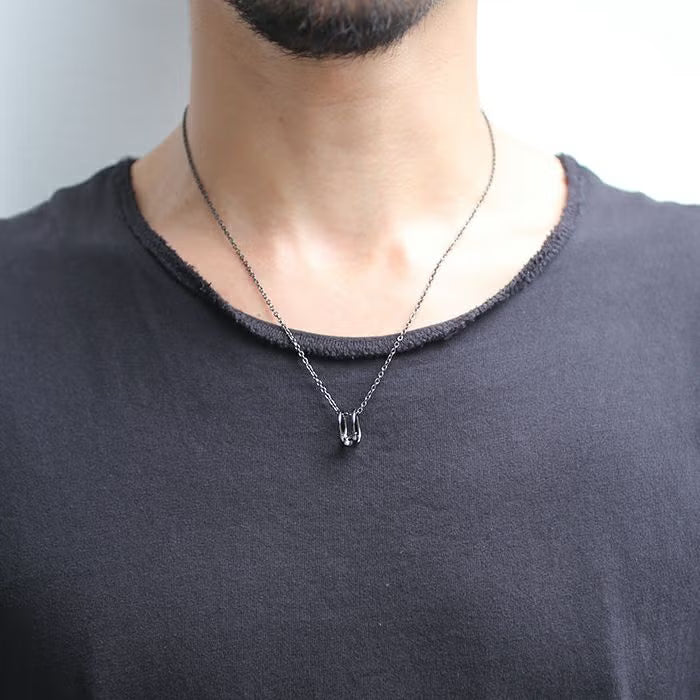 Safety Pin Necklace / Matching Necklace - Black