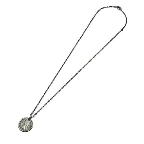 Vintage Sixpence Coin Necklace - Silver